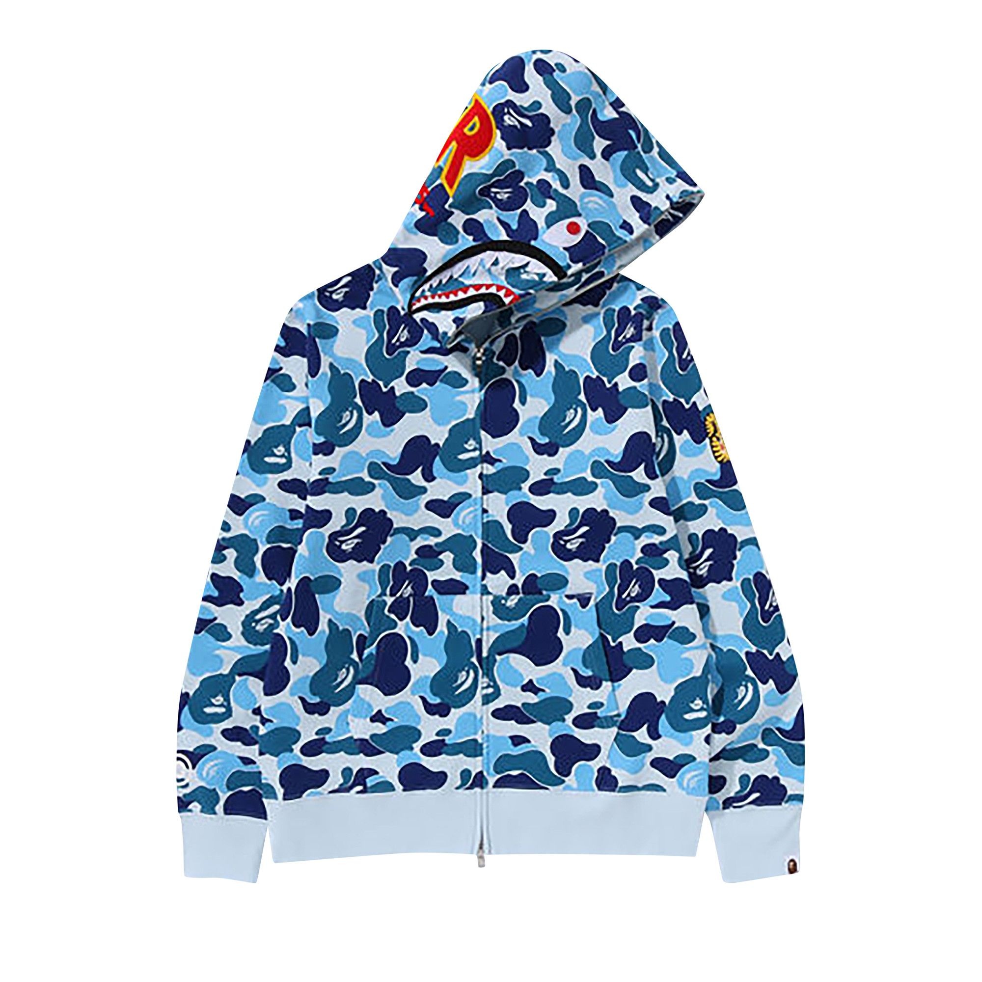 BAPE ABC Camo Shark Full Zip Hoodie 'Blue' - 1