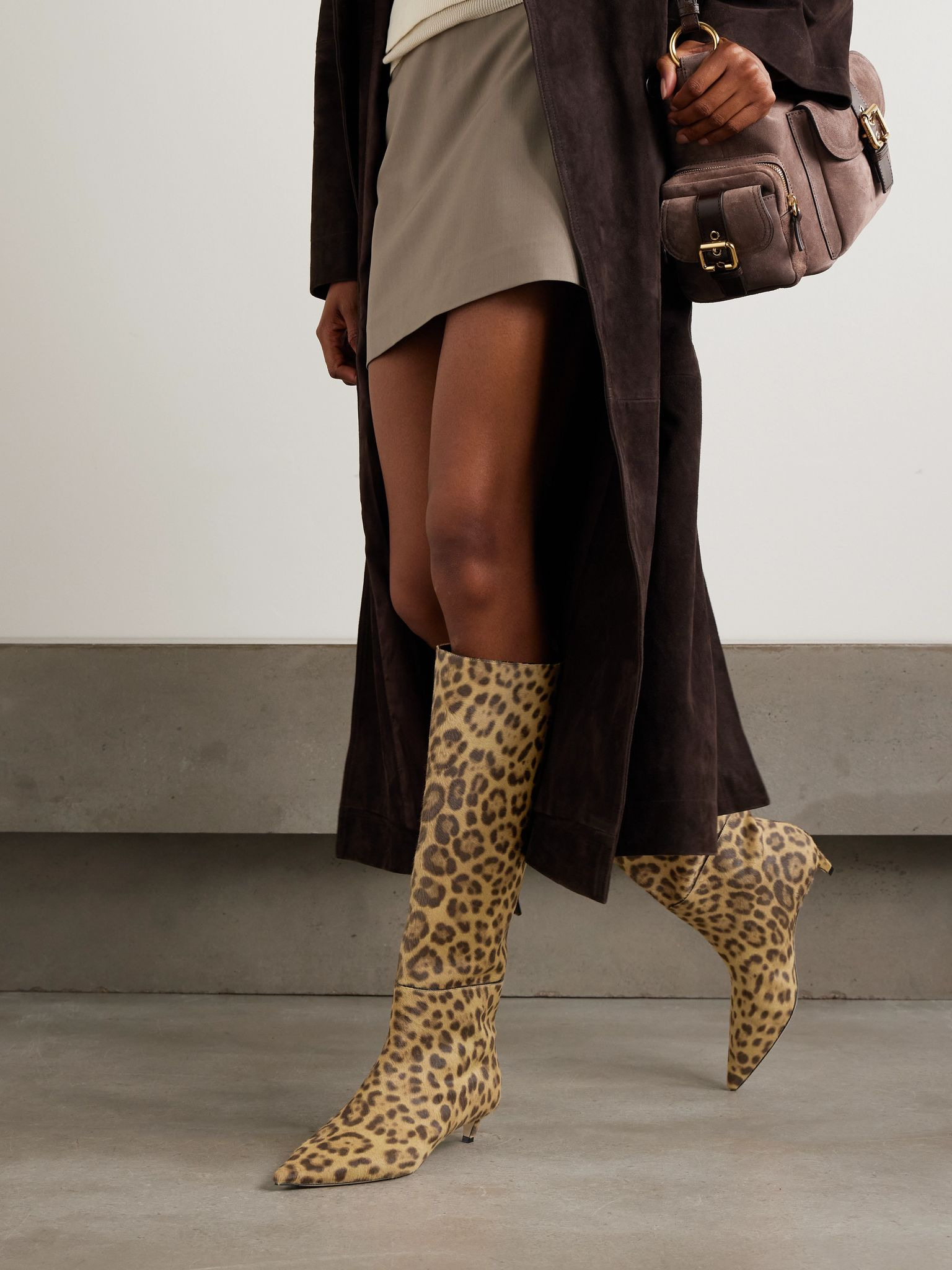 Maxima 35 leopard-print calf hair knee boots Leopard print - 2