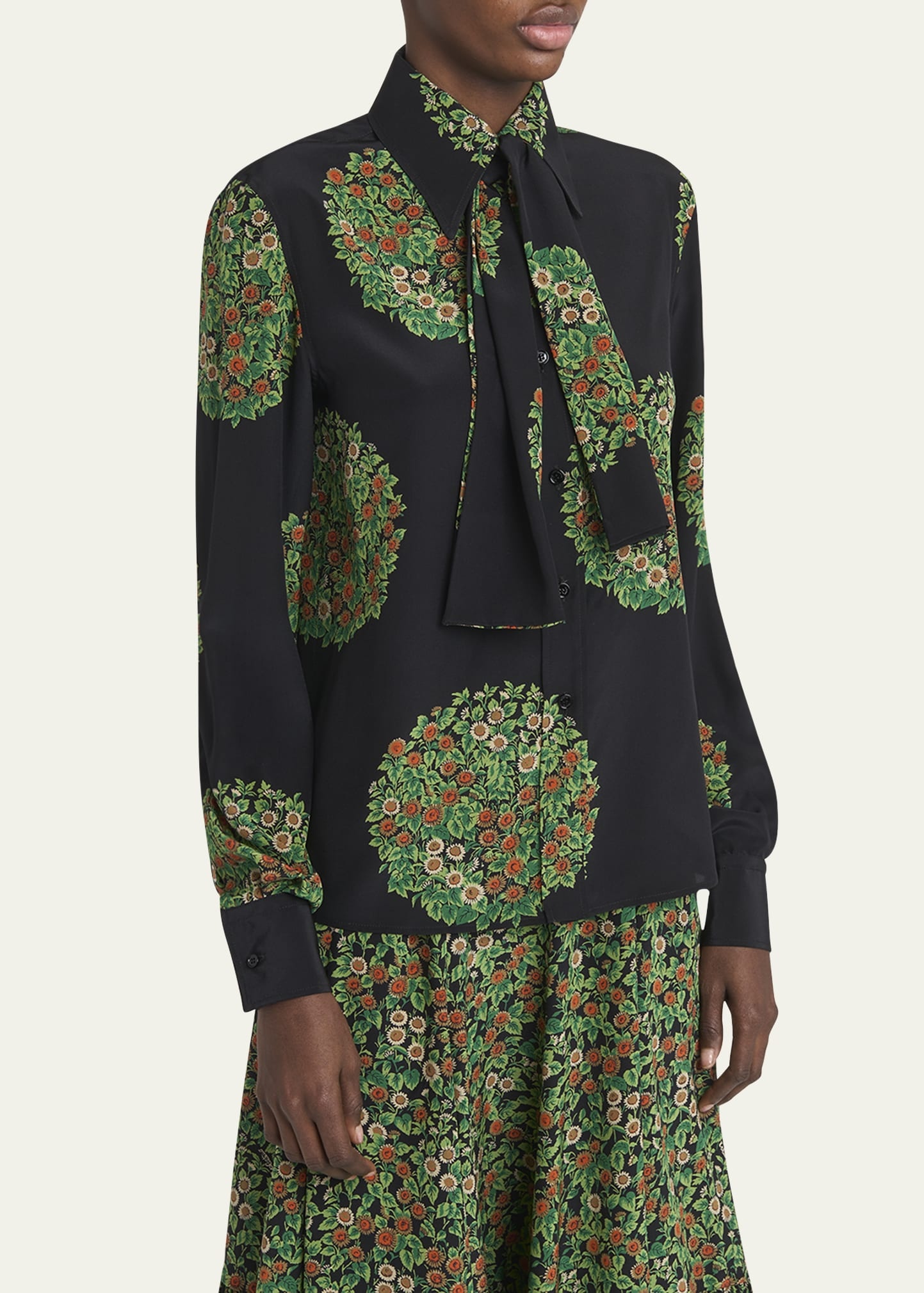 Floral-Print Silk Crepe De Chine Shirt - 4