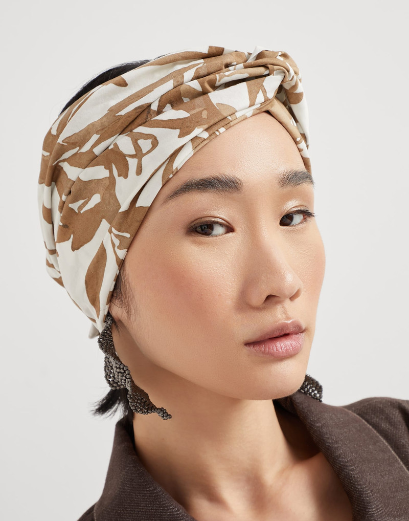 Cotton herbarium print poplin headband 3