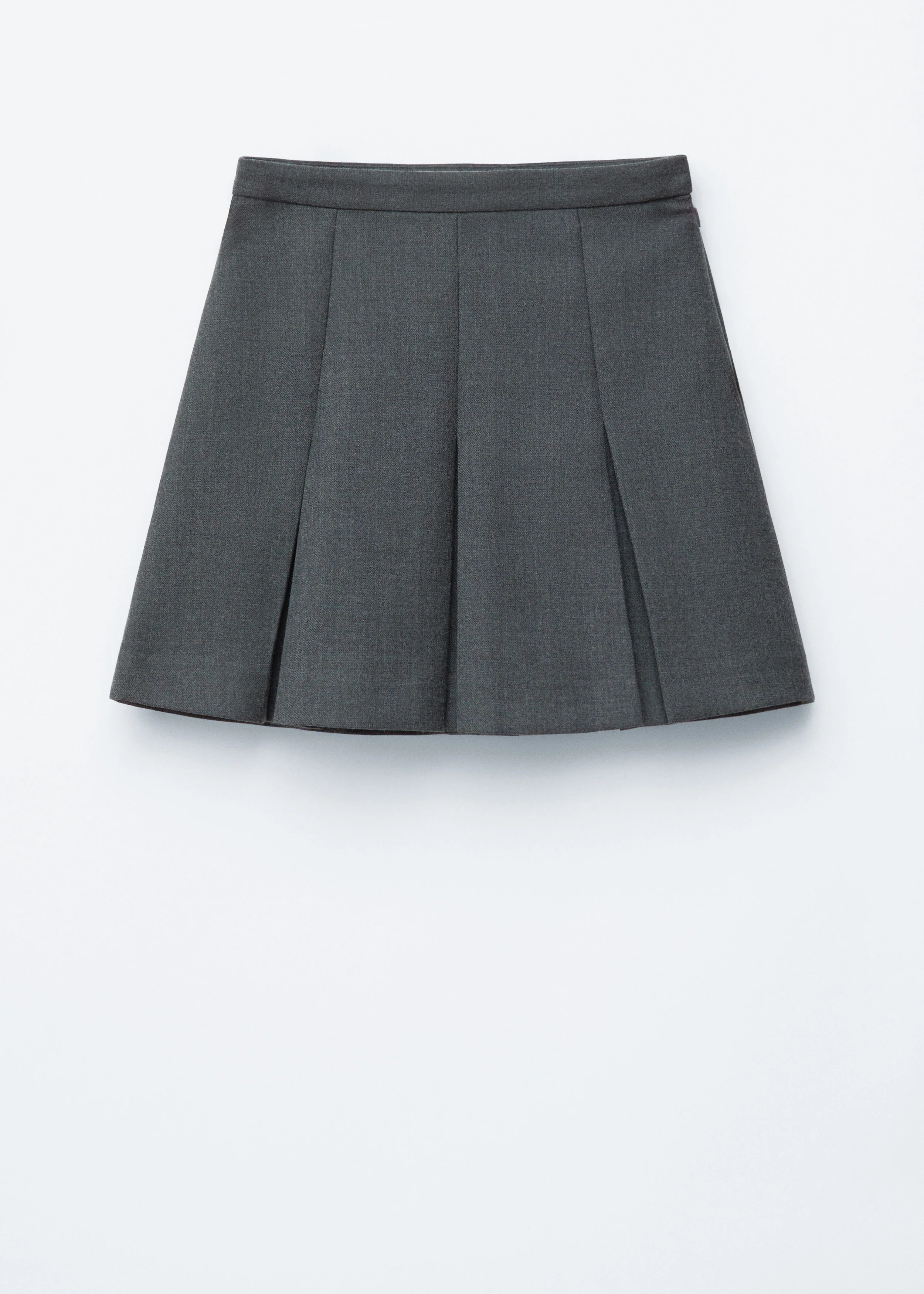Pleated Wool Mini Skirt - 1