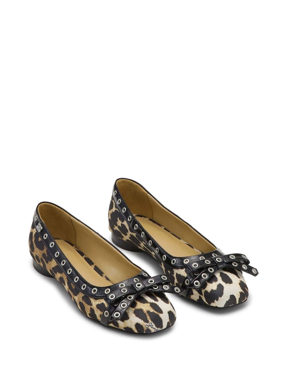 printed eyelet-detail ballet flats - 2