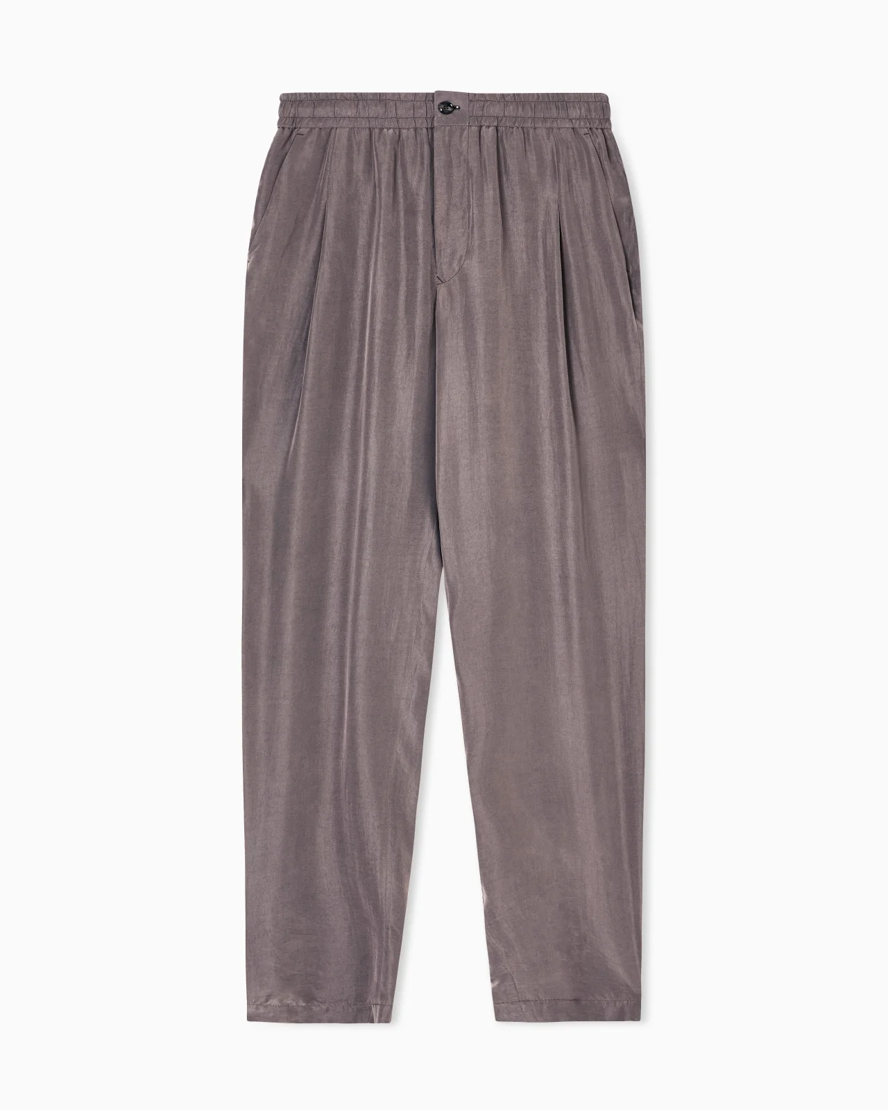 FLAT-FRONT TROUSERS IN FADED LYOCELL CANVAS - 1