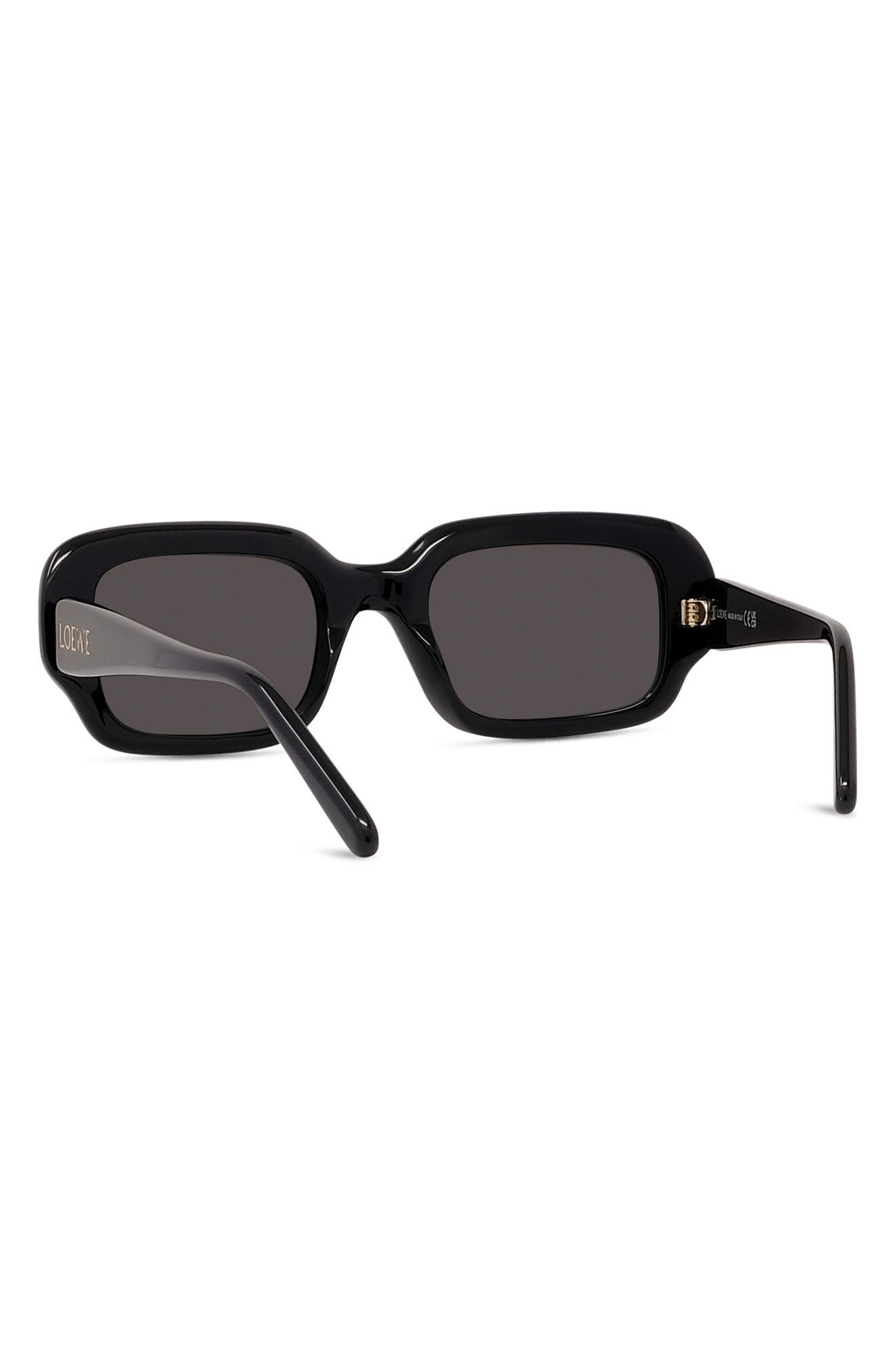 Loewe 51mm Rectangular Sunglasses in Shiny Black /Smoke at Nordstrom - 4