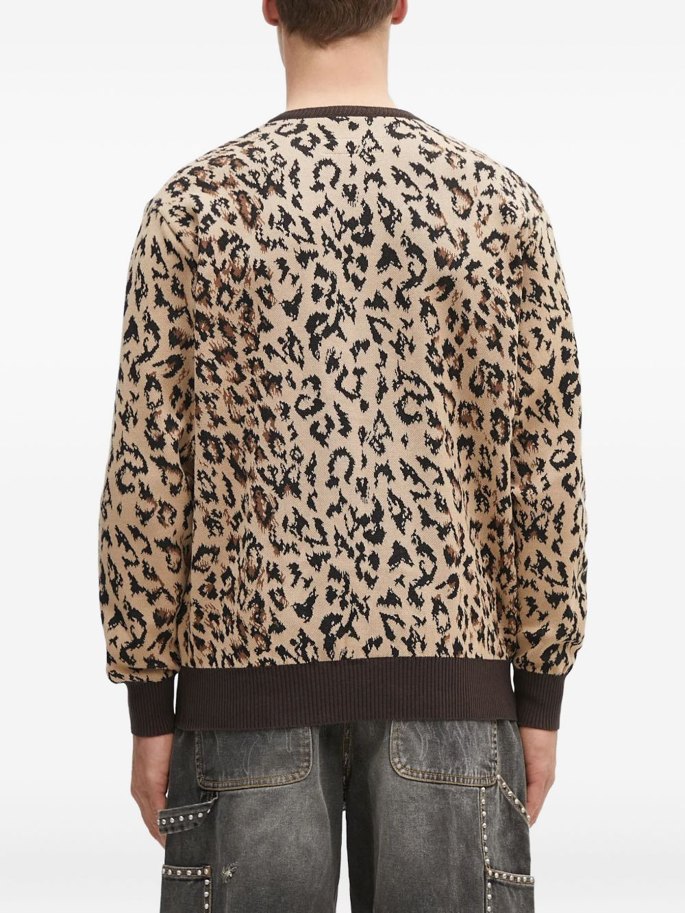 leopard-print buttoned cardigan - 4