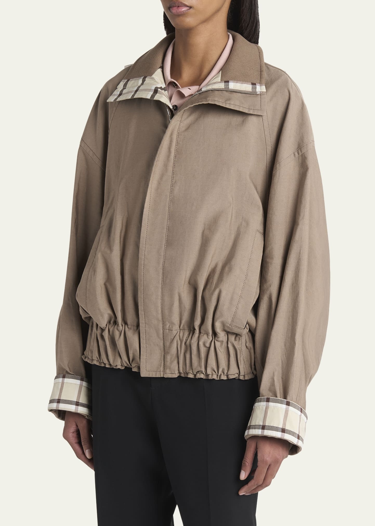 Bottega Veneta Oversized Zip Fluid Cotton Twill Blouson
