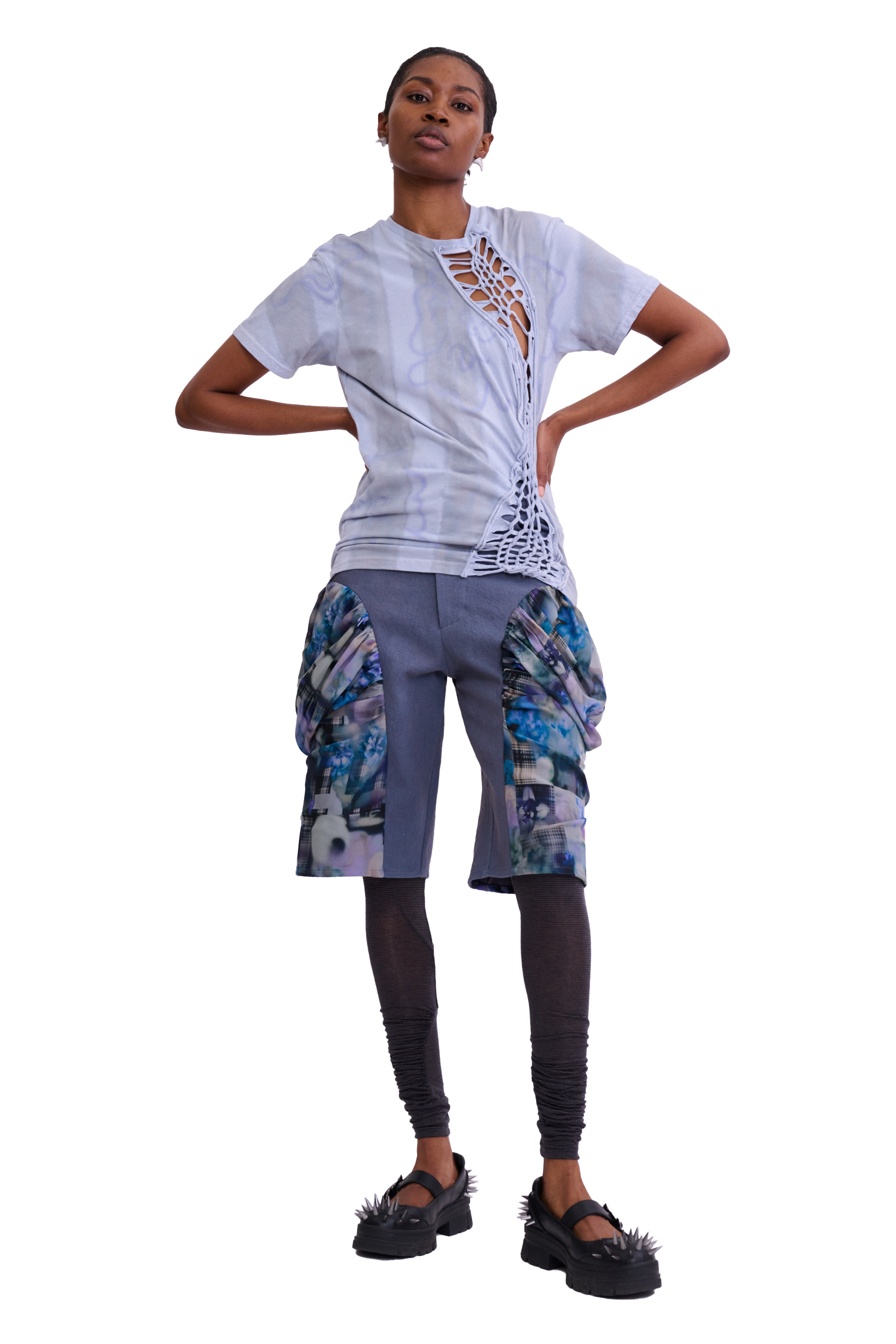 STORM BLUE FLOWER STRIPE TOSH TEE - 2