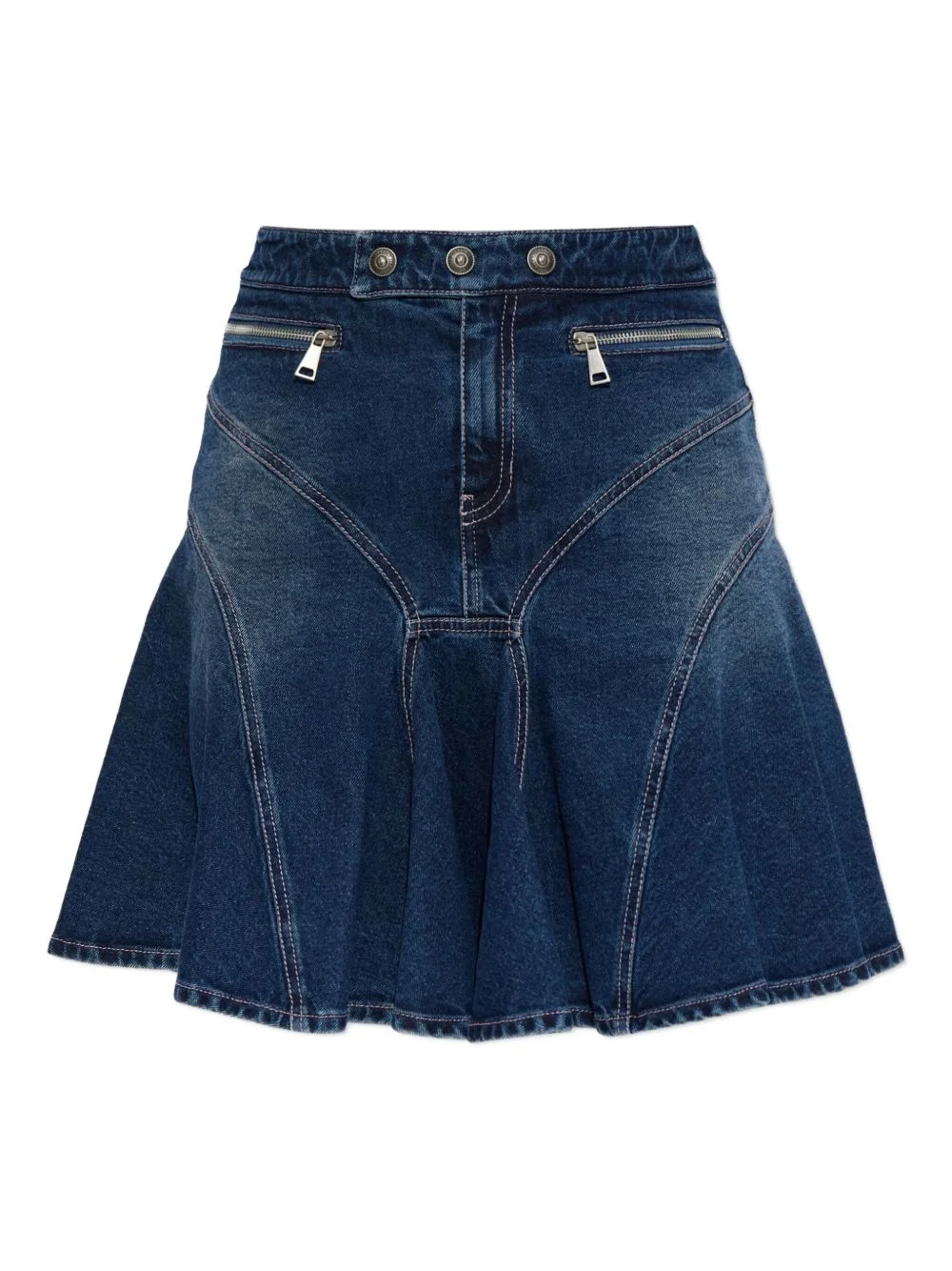 zip-detail mini skirt - 1