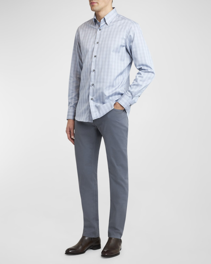 Brioni Men's Cotton Grid Check Sport Shirt outlook
