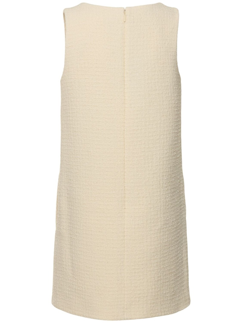 Short damier bouclé wool dress - 5