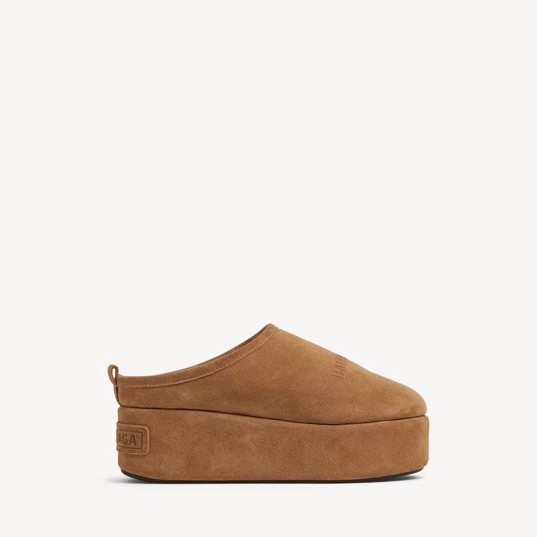 Women's Alaska Soft Platform Mule in Brown/white - 1