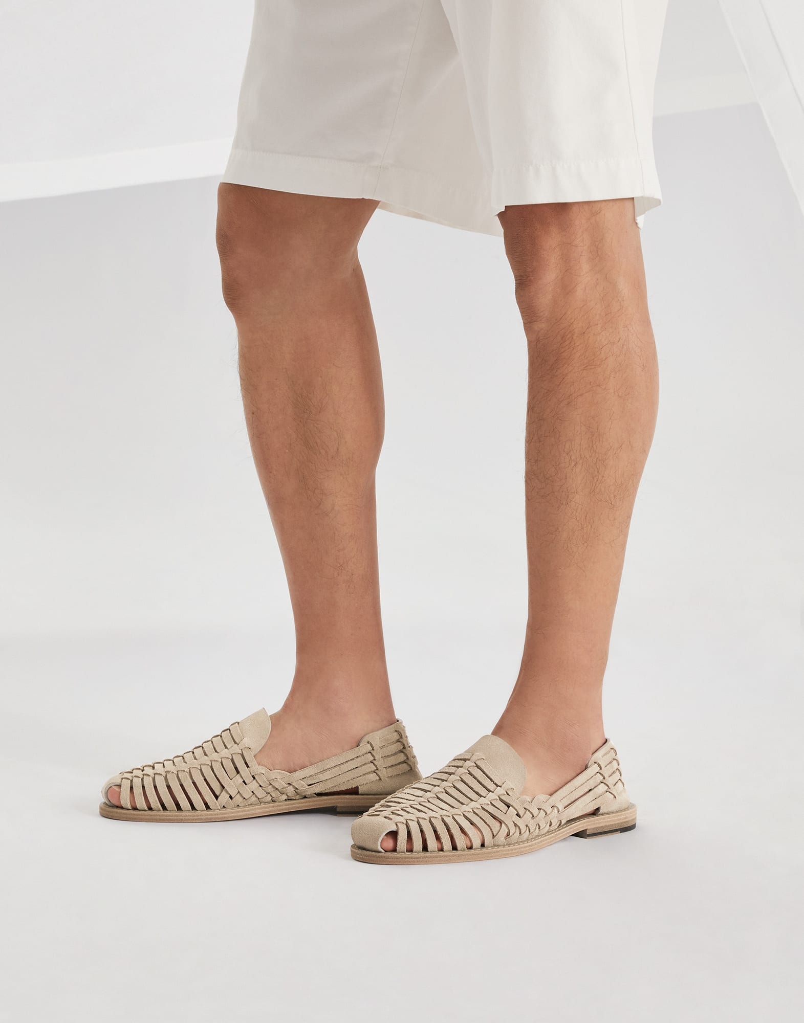 Suede woven sandals - 4