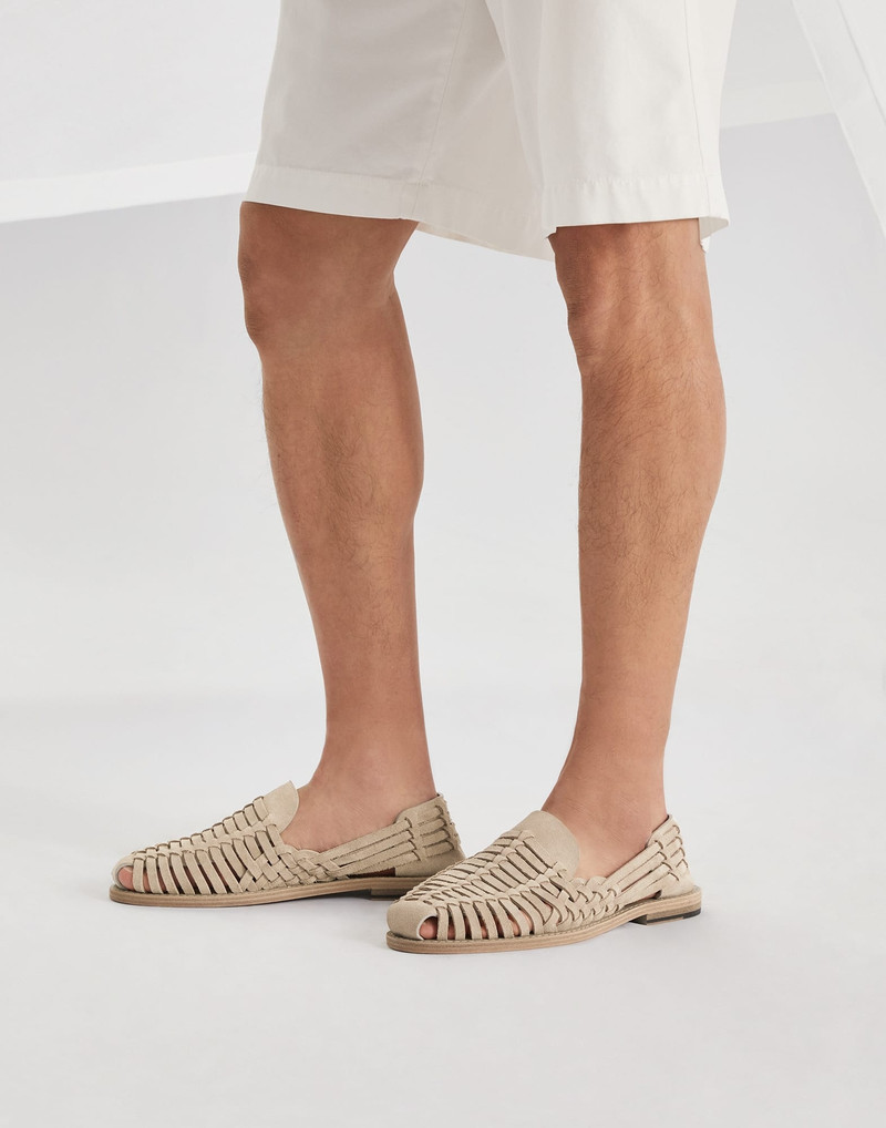 Suede woven sandals 4