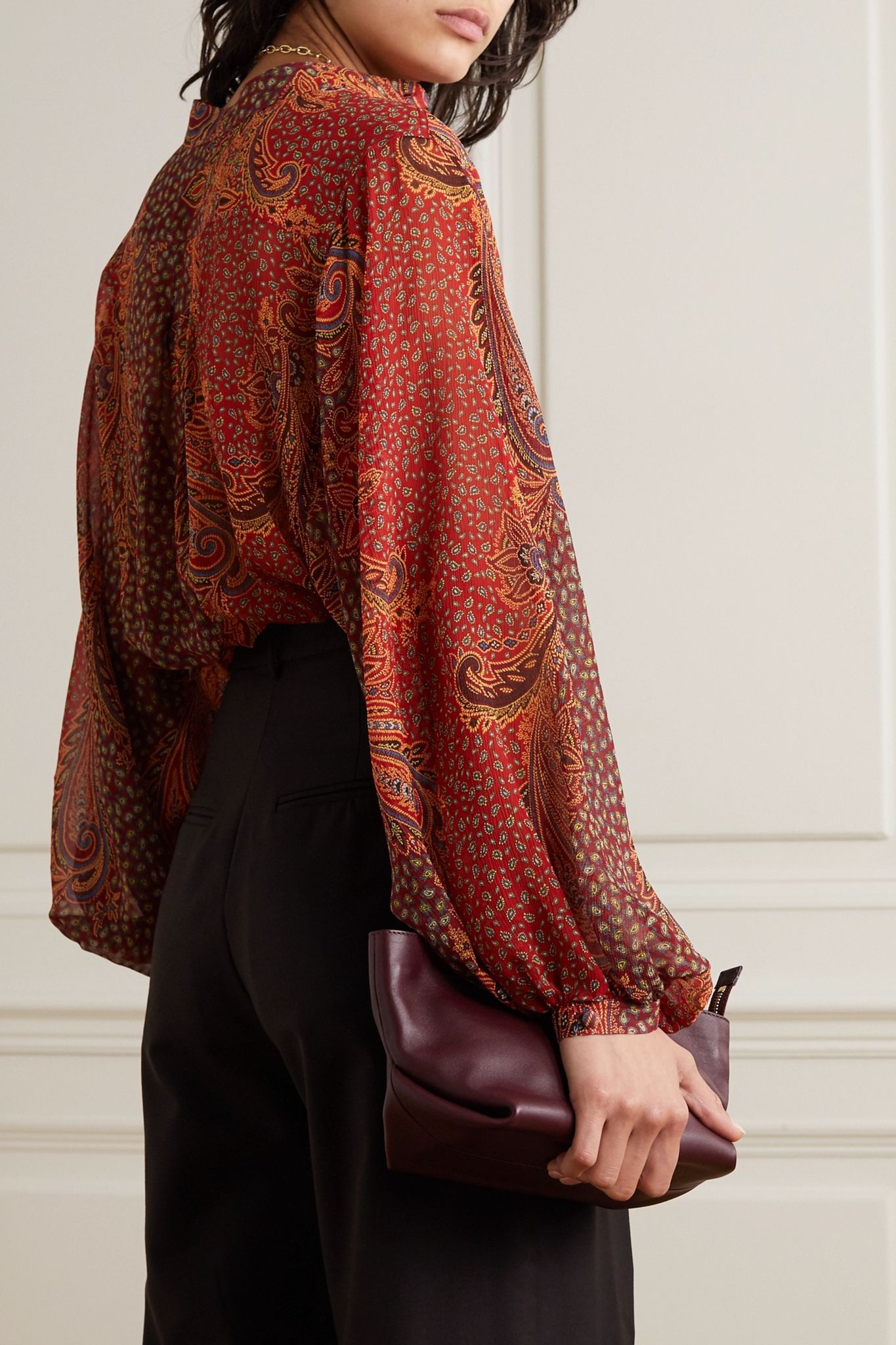 Paisley-print silk crepe de chine blouse - 3