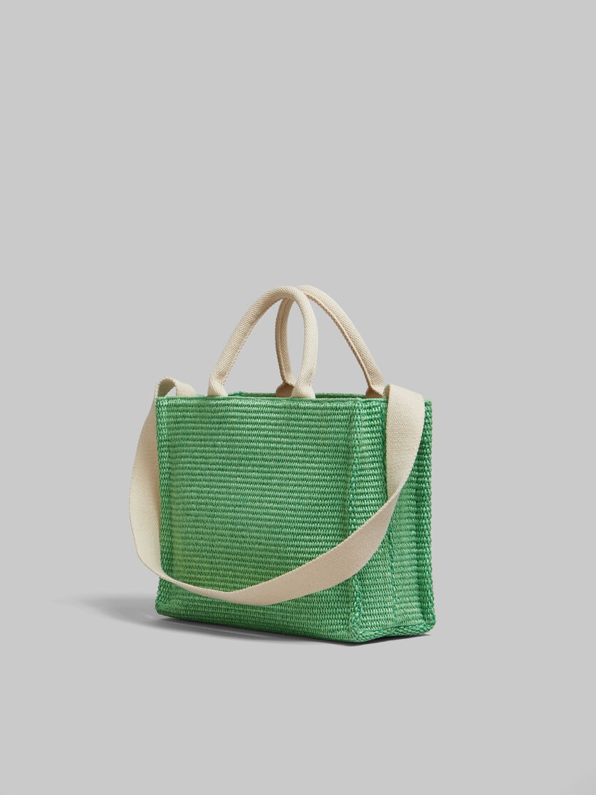 GREEN RAFFIA-EFFECT SMALL TOTE BAG - 2