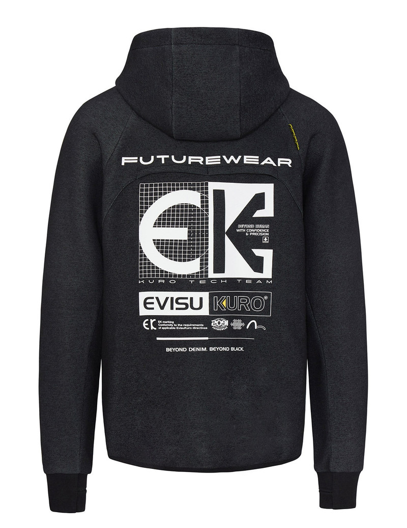 EVISU Webbing Strap Zip-up Hoodie outlook