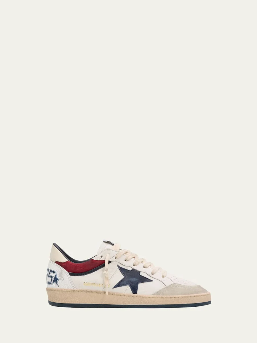 Men's Ballstar Leather and Suede Low-Top Sneakers - 1