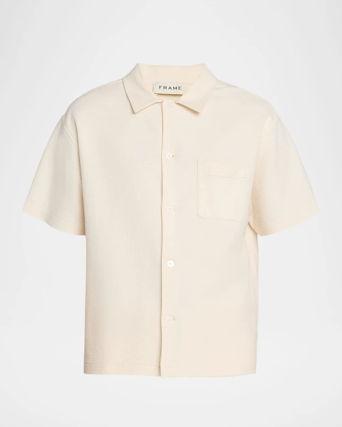 Men's Jacquard Cotton Short-Sleeve Shirt - 1