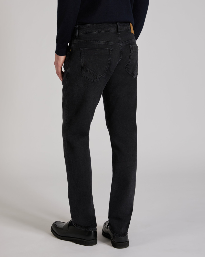 Slim fit five-pocket black cotton denim trousers 3