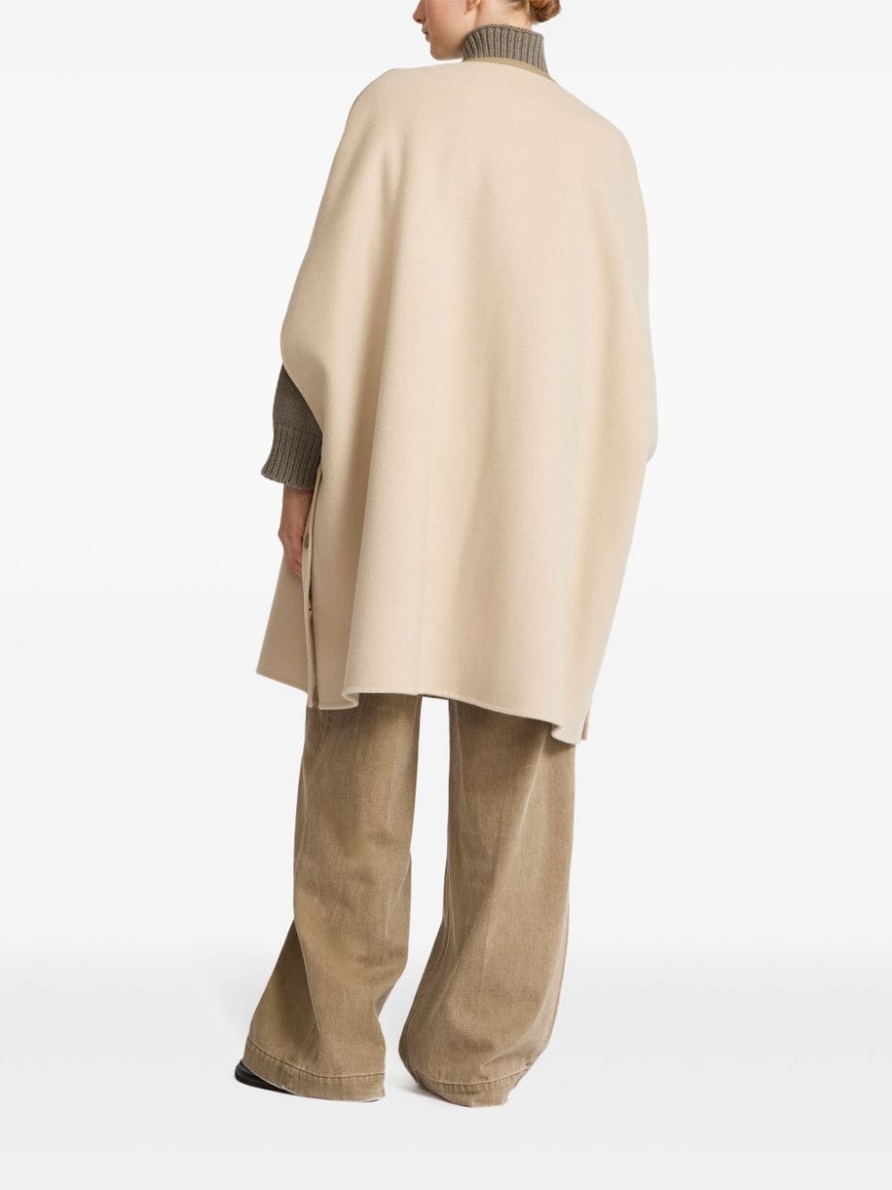 double-layer cashmere-blend cape - 3