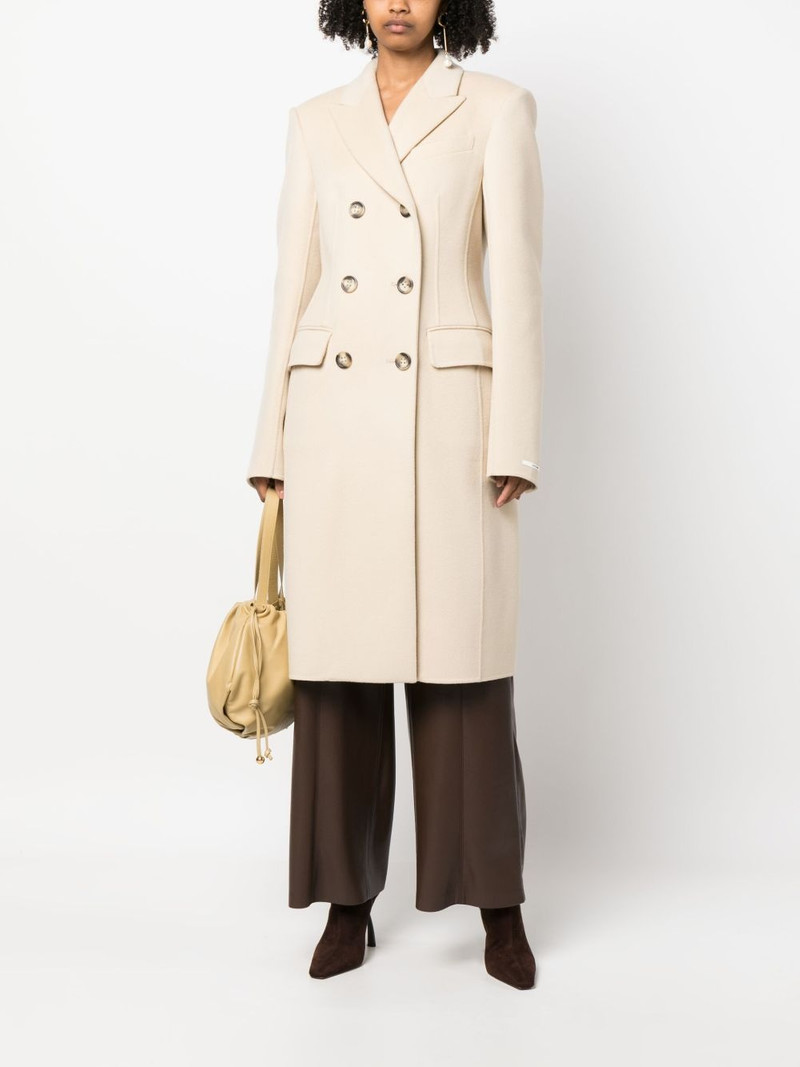 Sportmax long-sleeved virgin wool double-breasted coat outlook