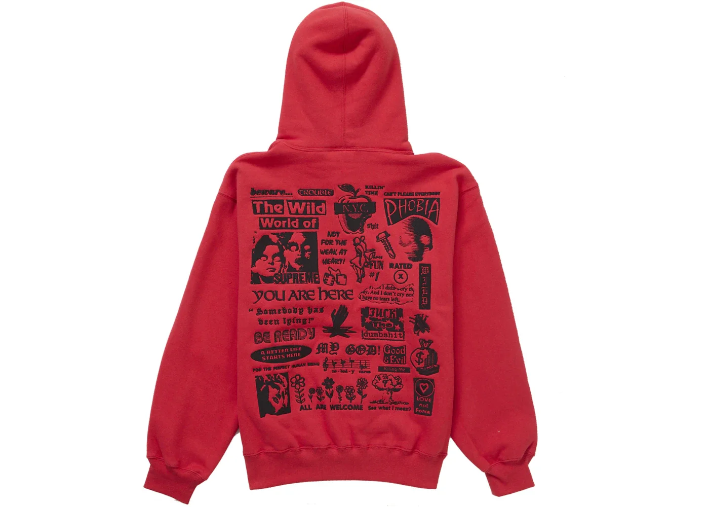 Supreme Wild Embroidered Hooded Sweatshirt Burnt Red - 1