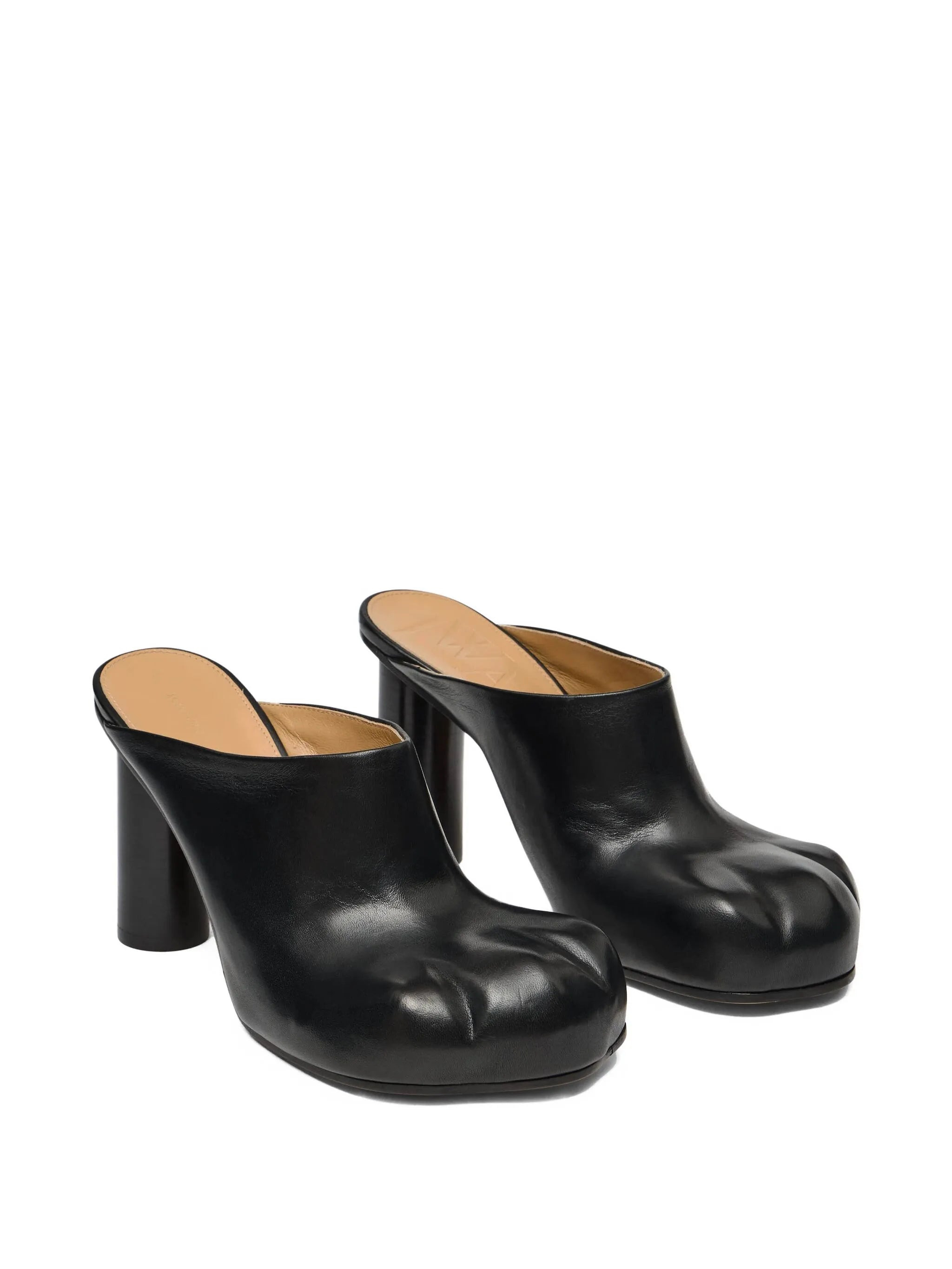 leather heeled mules - 2