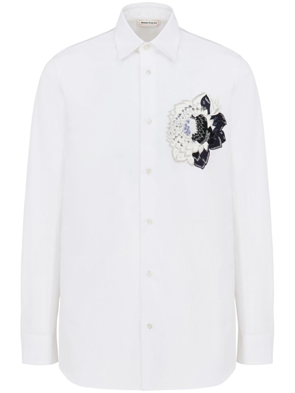 floral-appliquÃ© cotton shirt - 1