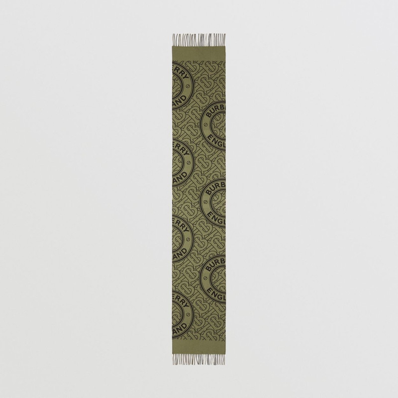 Reversible Check and Monogram Cashmere Scarf 6