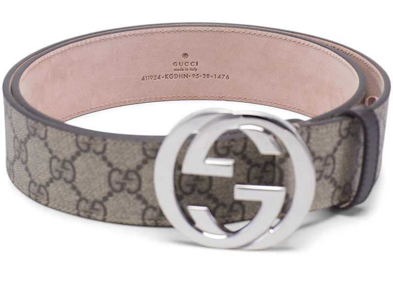 GUCCI Gucci Belt GG Supreme Interlocking G Buckle 1.5W Beige Ebony/Cocoa outlook