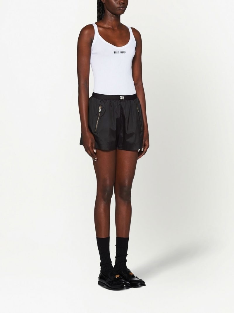 Miu Miu logo-embroidered Cotton Tank Top - Farfetch