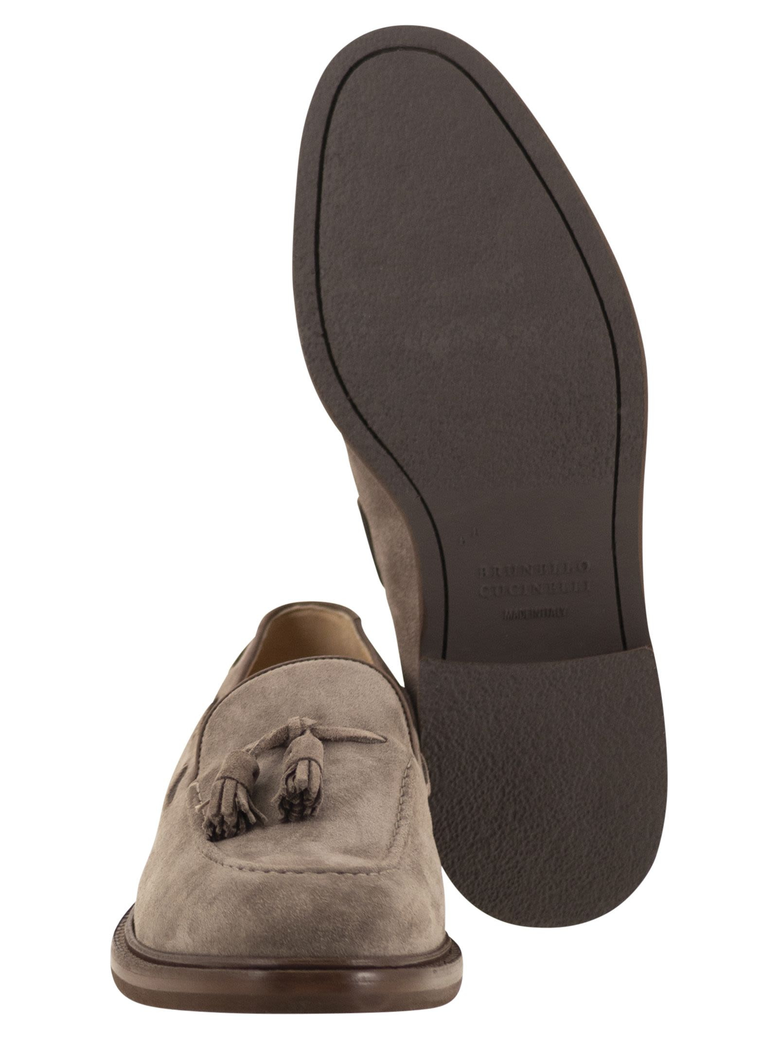 Brunello Cucinelli Men Suede Moccasins With Tassels - 5
