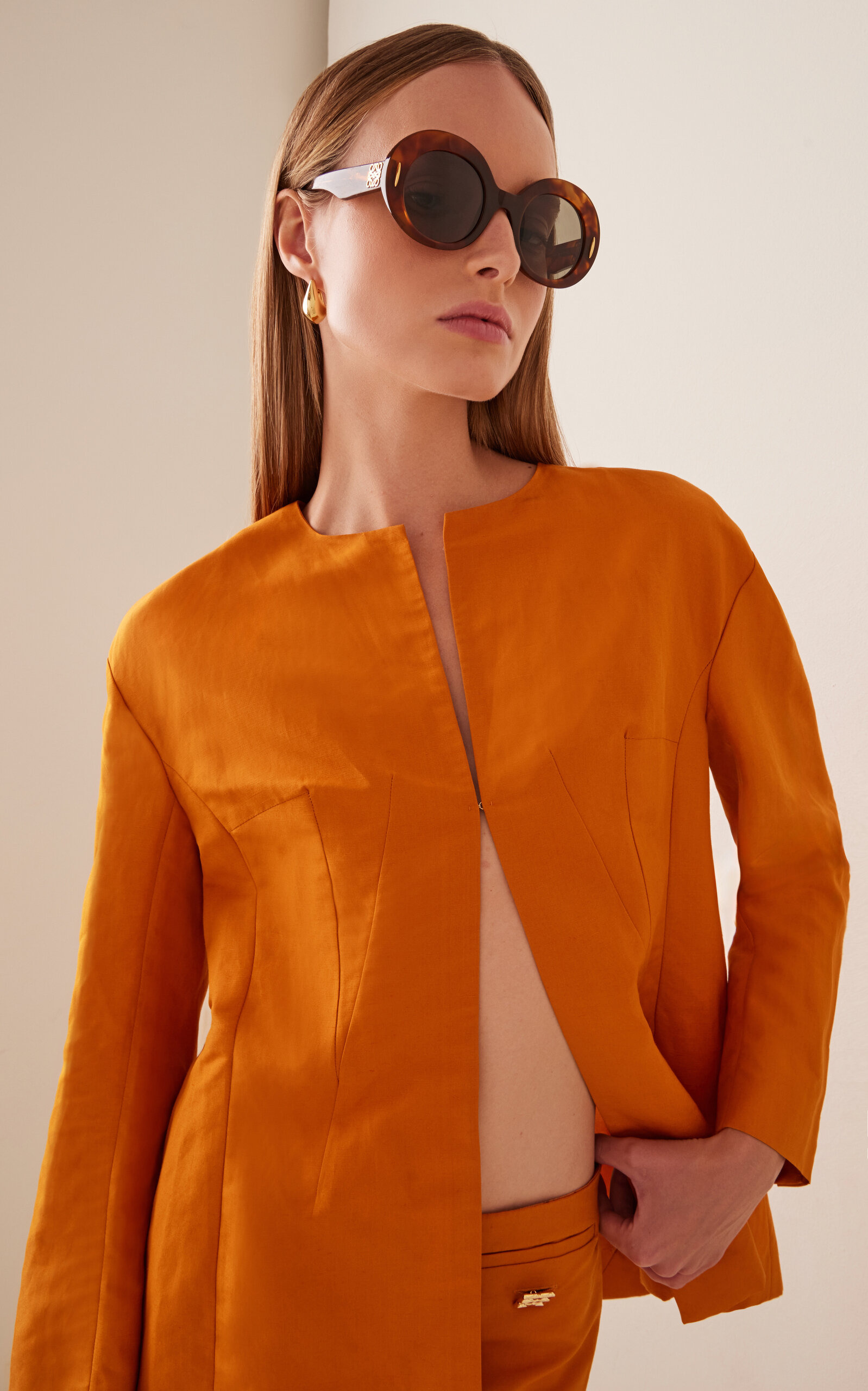 Anagram Oversized Round-Frame Acetate Sunglasses neutral - 2