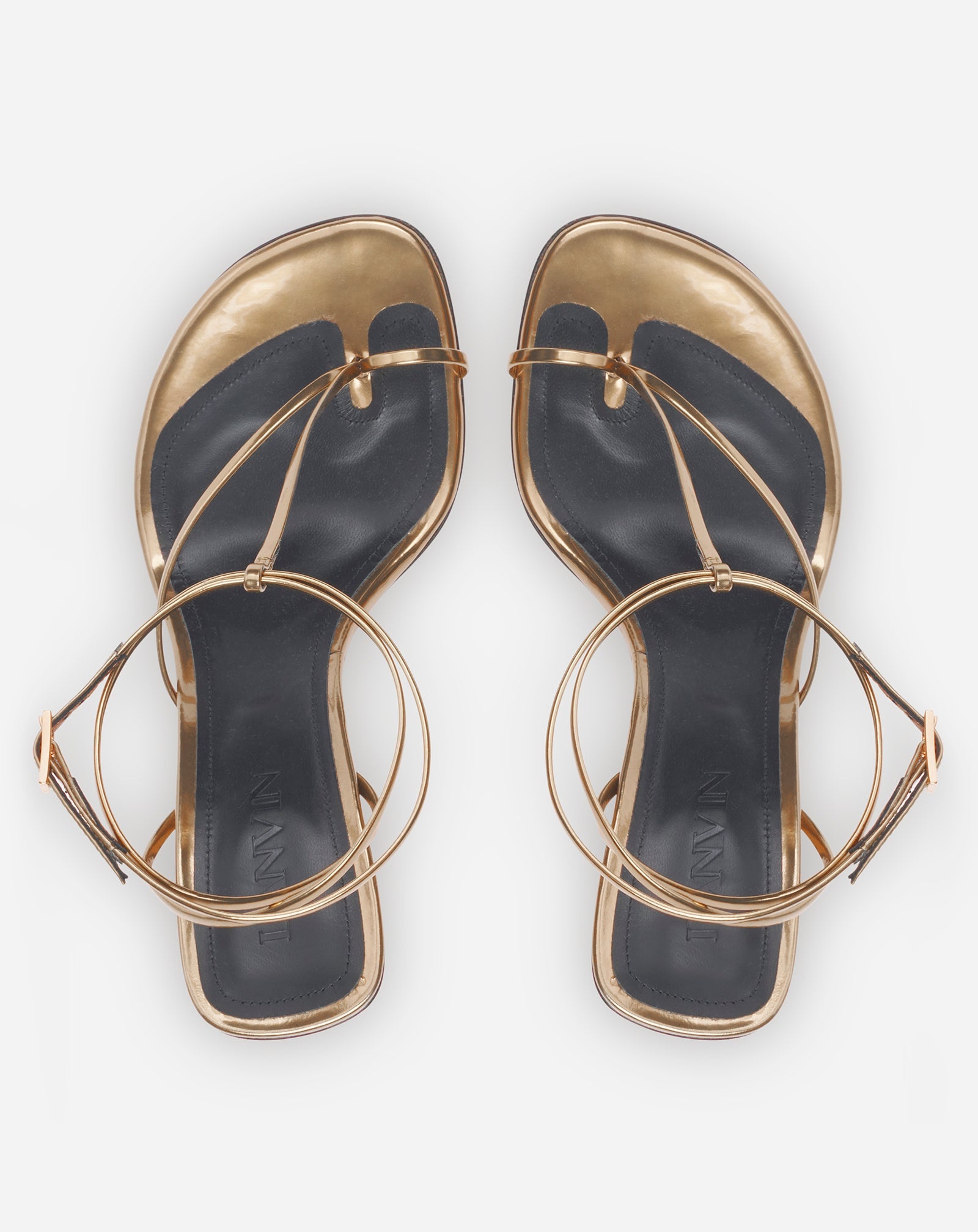 Lanvin SEQUENCE BY LANVIN SANDALS IN METALLIC LEATHER