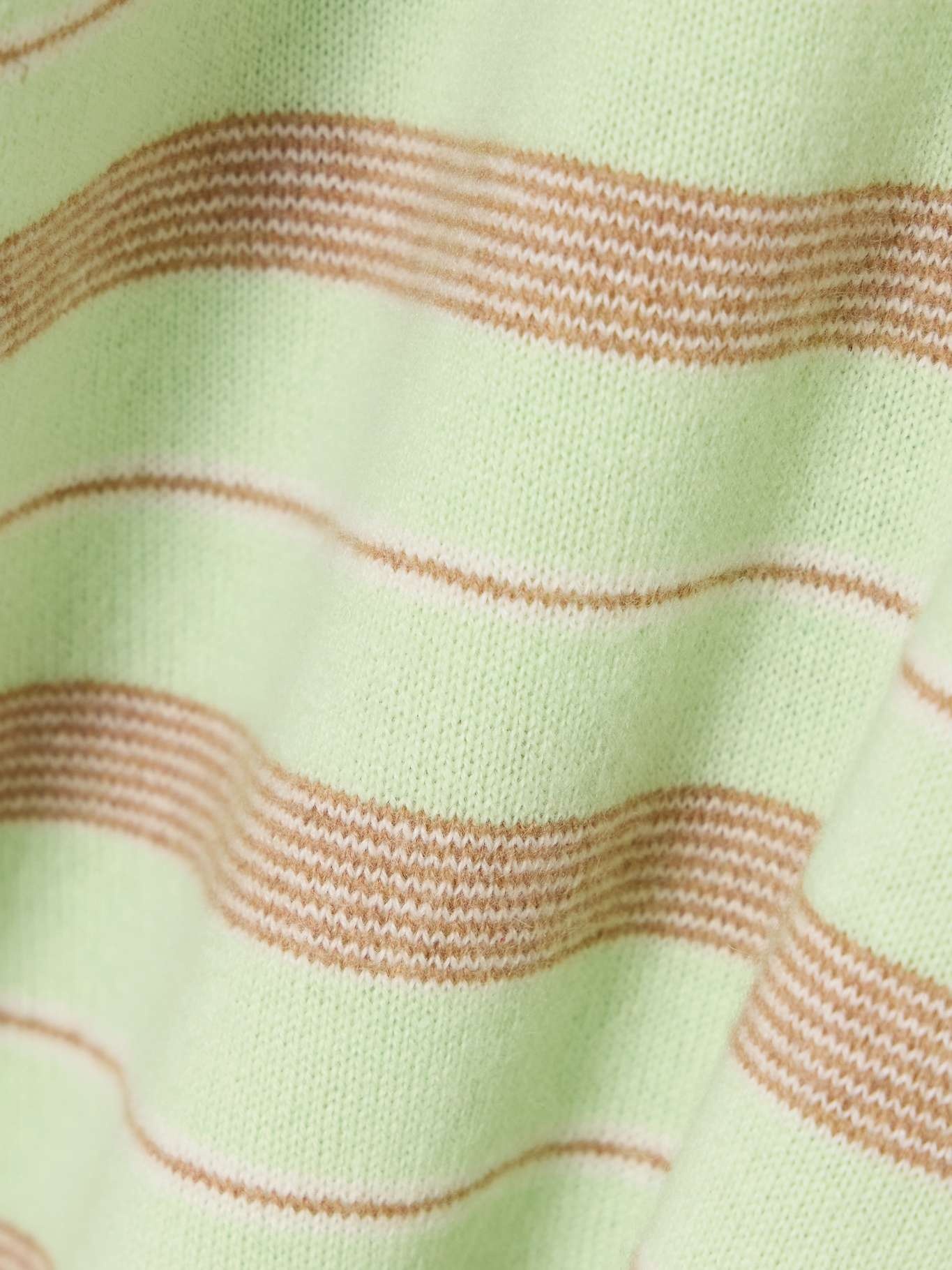 Striped cashmere polo sweater Green - 5