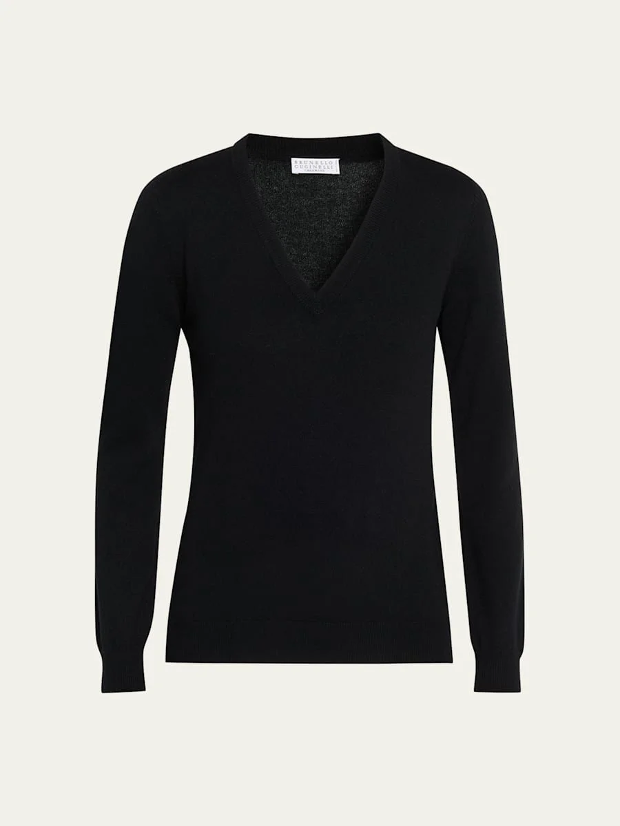 V-Neck Cashmere Sweater - 1