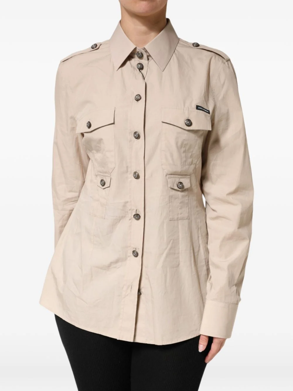 button-up epaulette shirt - 1