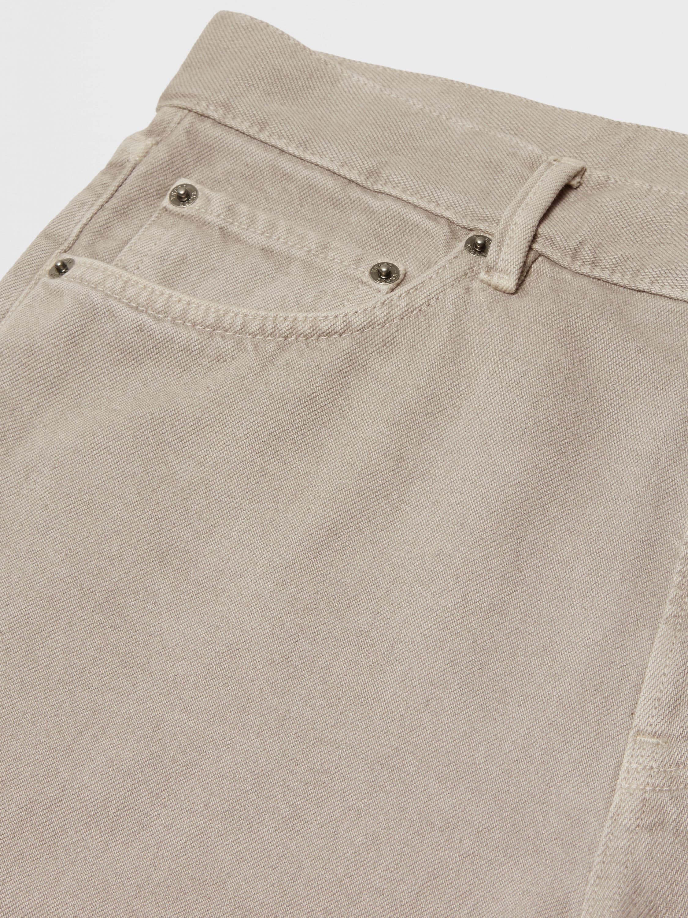 LIGHT TAUPE COTTON ROCCIA JEANS - 3