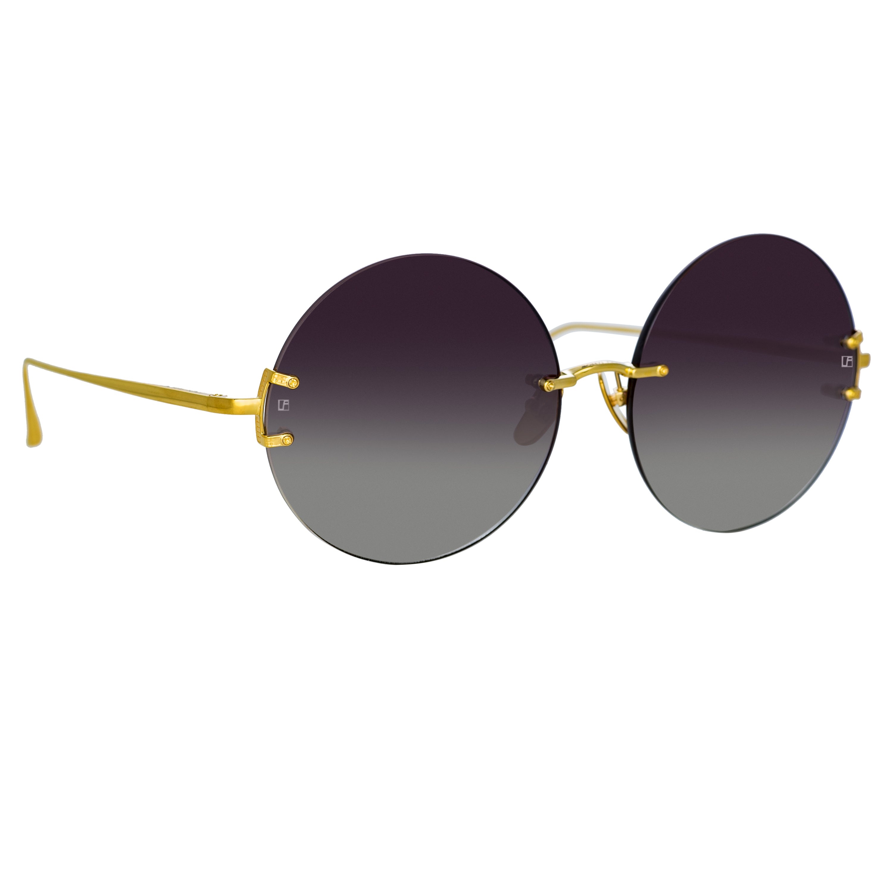 LOTUS ROUND SUNGLASSES IN YELLOW GOLD - 2