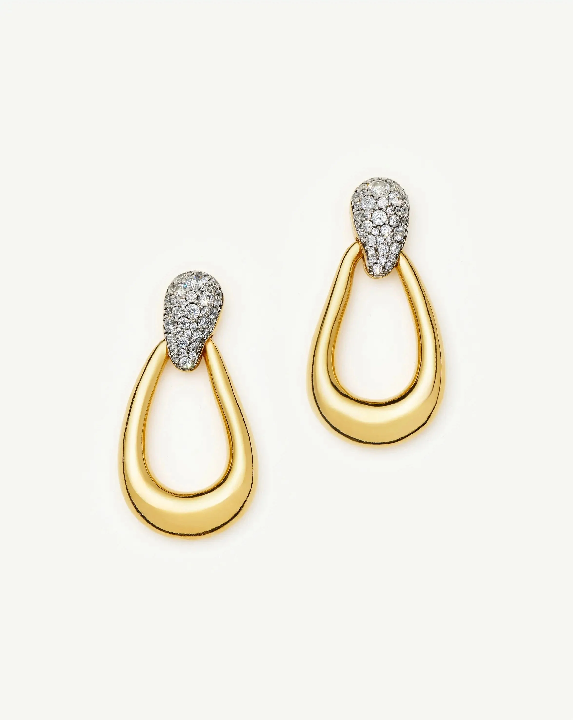 Molten Teardrop Pavé Statement Stud Earrings - 1