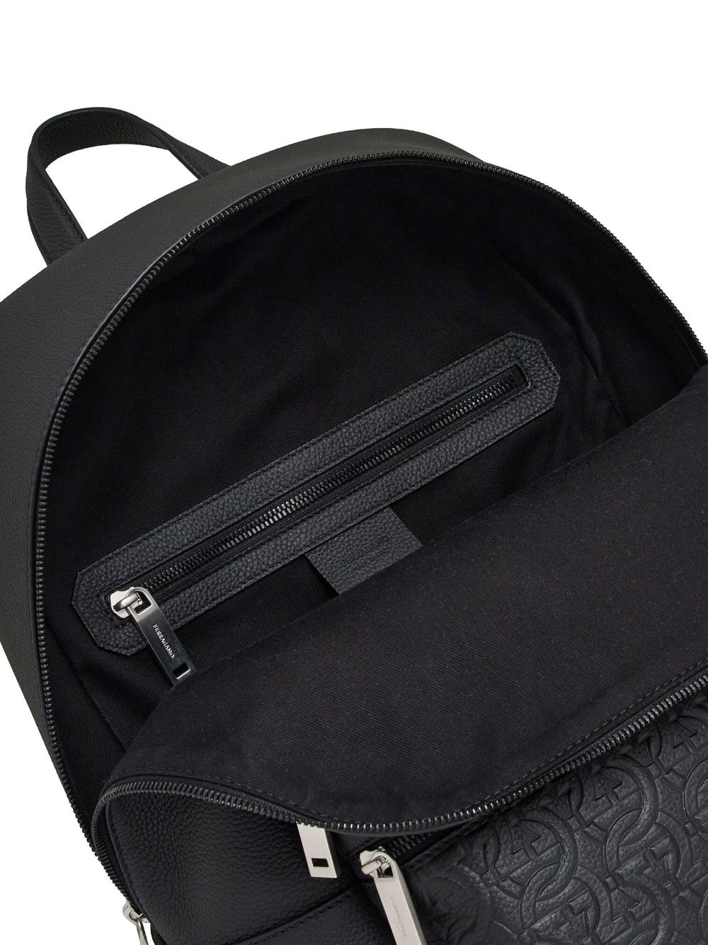 embossed-logo leather backpack - 5