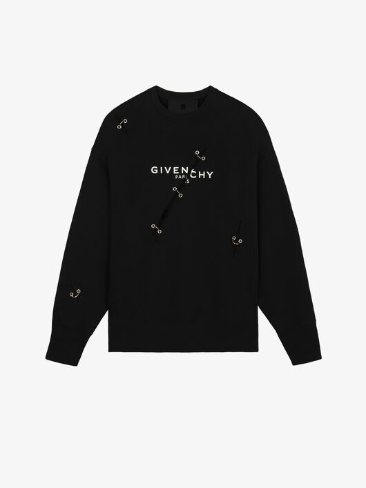 GIVENCHY OVERSIZED SWEATSHIRT WITH METAL DETAILS - 1