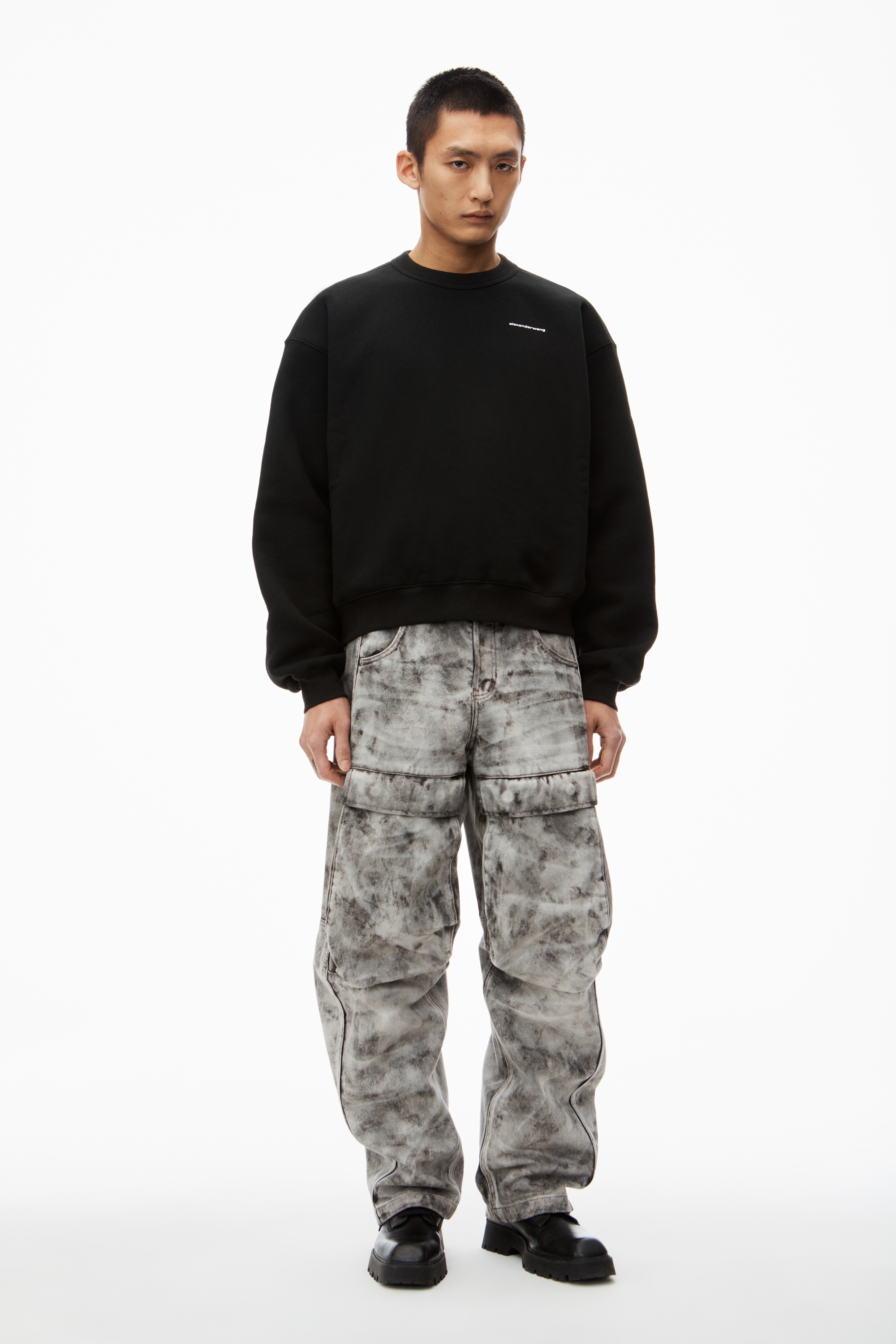 CREWNECK PULLOVER IN DENSE FLEECE - 6