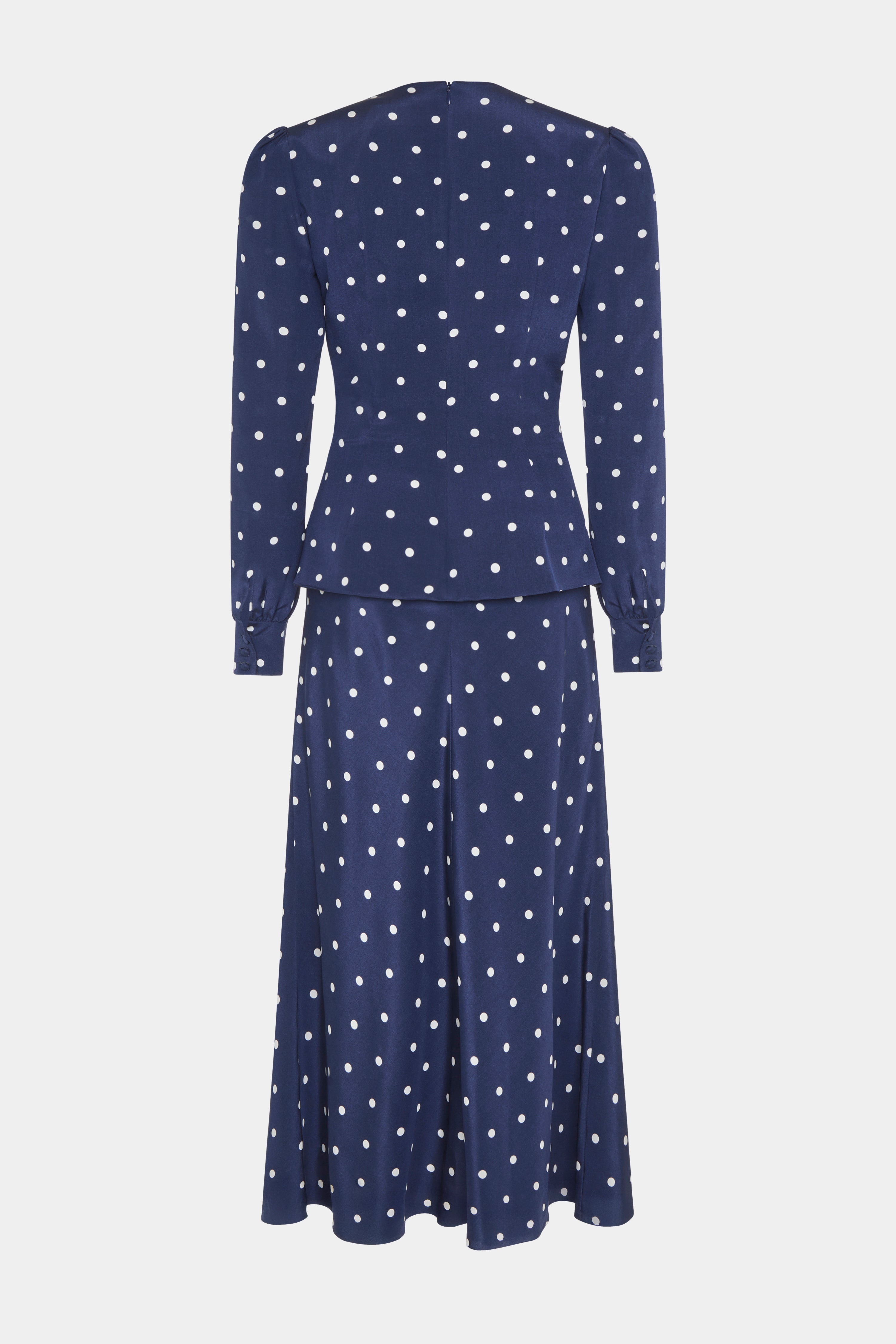 POLKA DOT DRESS WITH JEWEL BUTTONS - 2