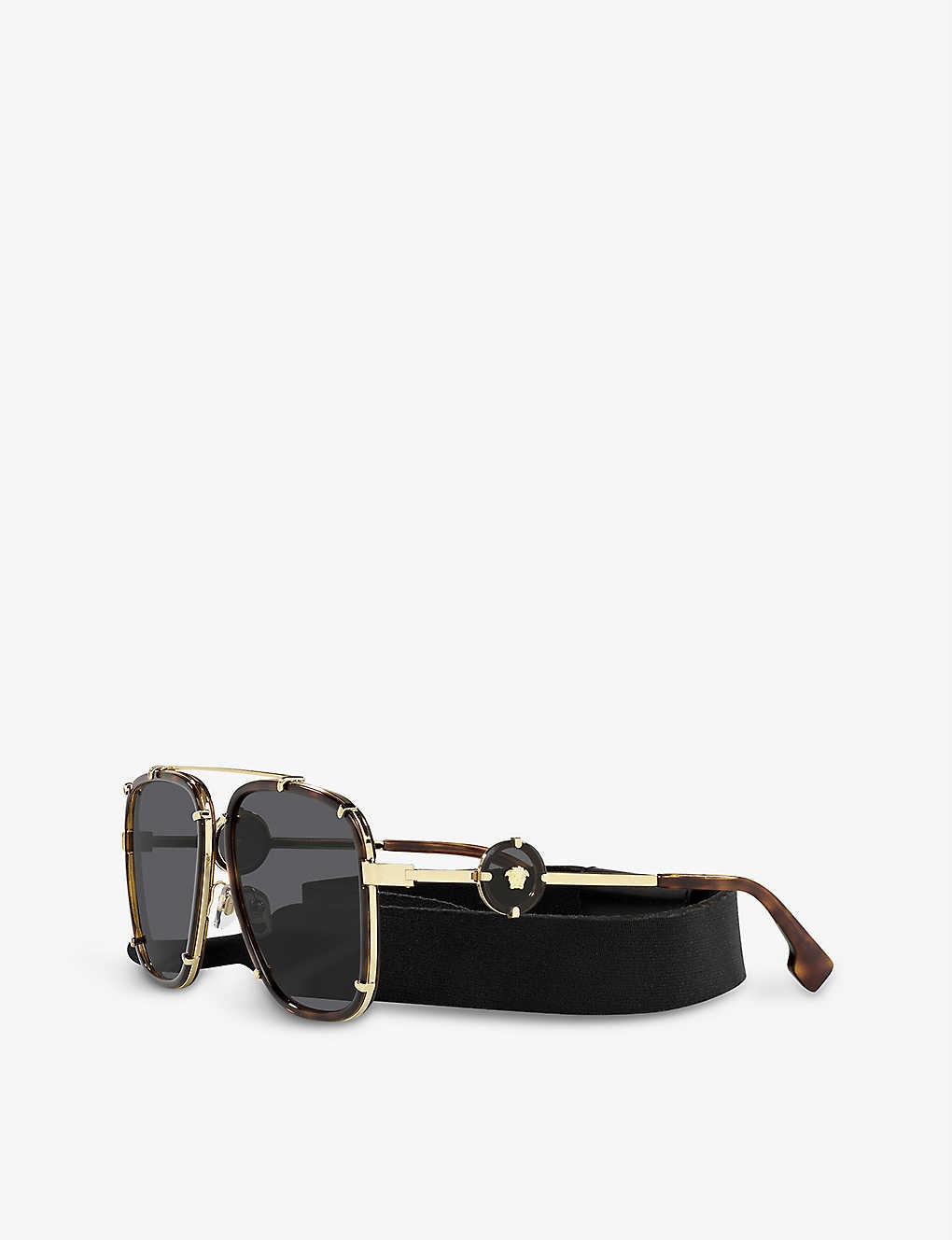 VE2233 logo-engraved tortoiseshell-print aviator sunglasses - 4