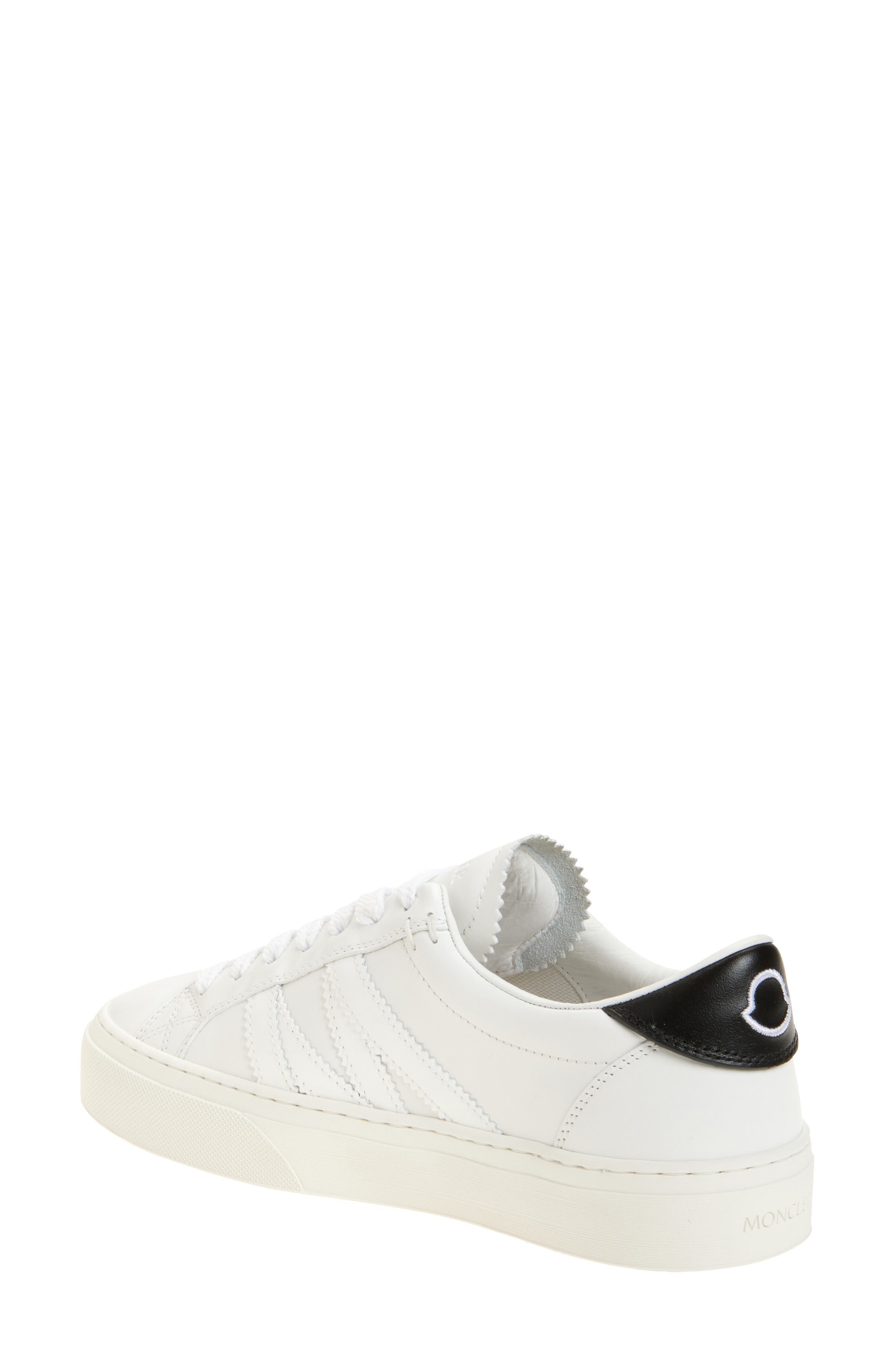 Moncler Monaco 2 Low Top Sneaker in White/Silver at Nordstrom - 2