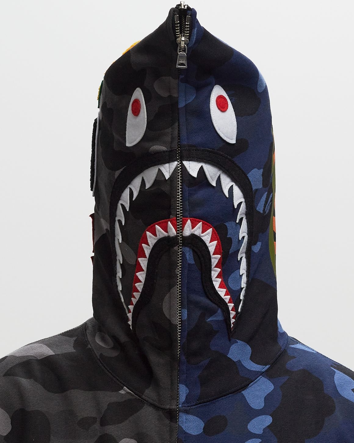 COLOR CAMO SEPARATE SHARK FZ HOODIE - 4