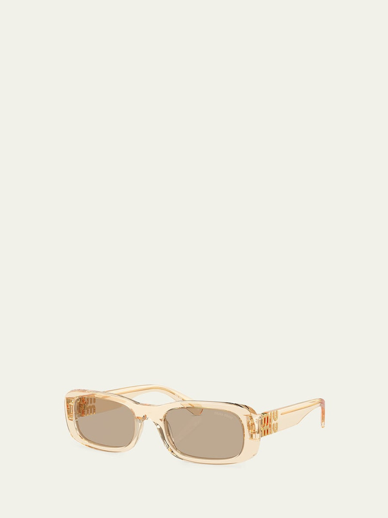 Miu Miu Logo Acetate Rectangular Sunglasses outlook