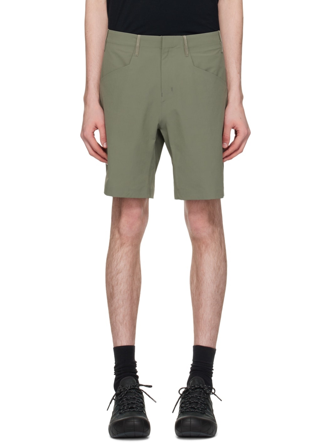 Khaki Voronoi Shorts - 1