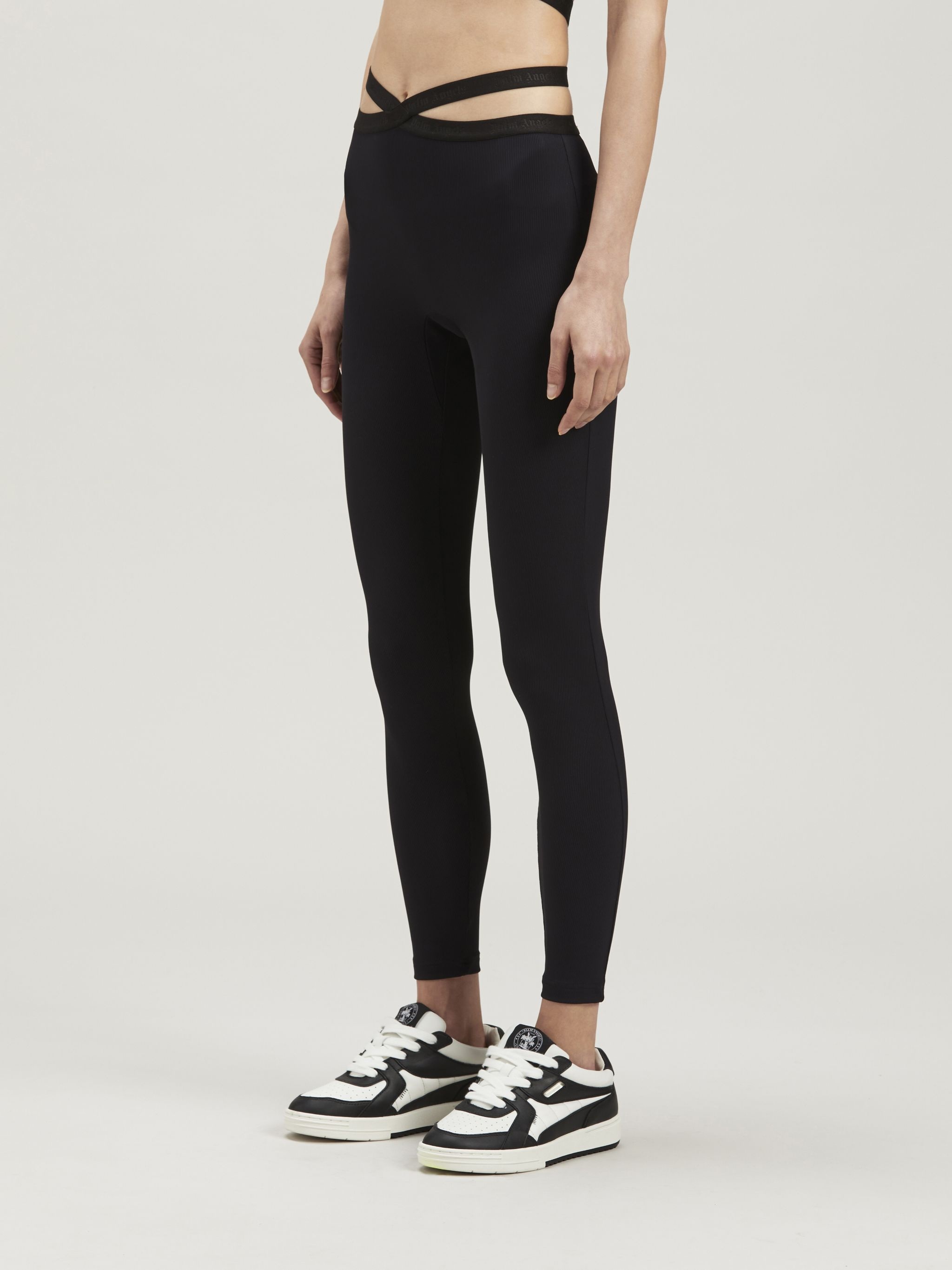 Crossed Waist Rib Leggings - 4